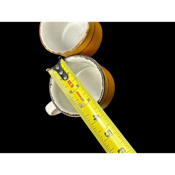 Set 2 Vintage Stonehenge Midwinter Sun Coffee Mug Cup MCM Yellow Brown Speckle - Picture 8 of 9